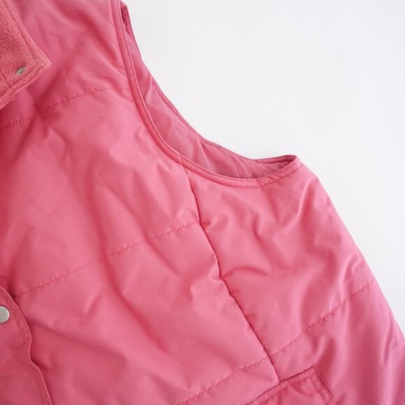 Vintage Cotton Ginny Plus Pink Gorpcore Lined Nylon Puffer Zip Up Vest Jacket S - Picture 7 of 12